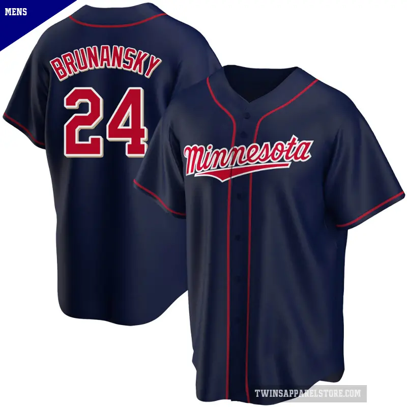 Men's No.24 Tom Brunansky Minnesota Twins Navy Replica Alternate Team Jersey