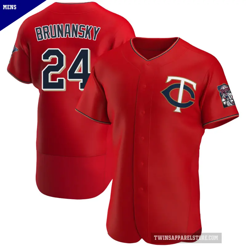 Men's No.24 Tom Brunansky Minnesota Twins Red Authentic Alternate Jersey