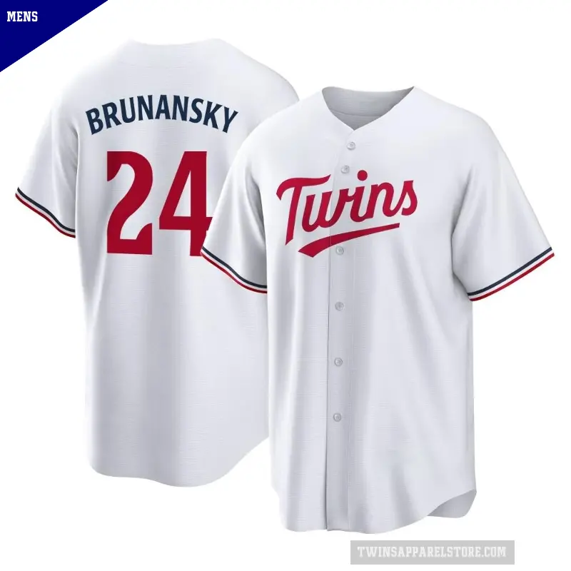 Men's No.24 Tom Brunansky Minnesota Twins White Replica Home Jersey