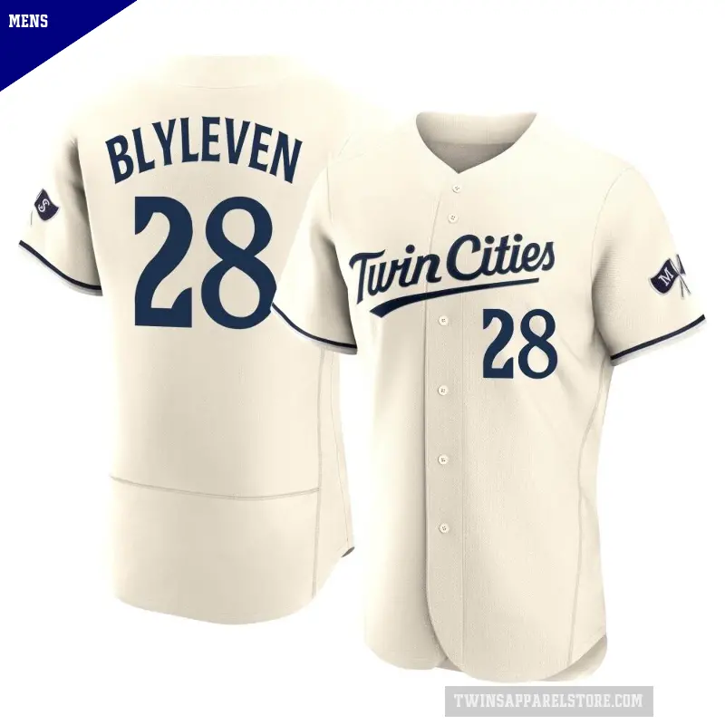 Men's No.28 Bert Blyleven Minnesota Twins Cream Authentic Alternate 2023 Jersey