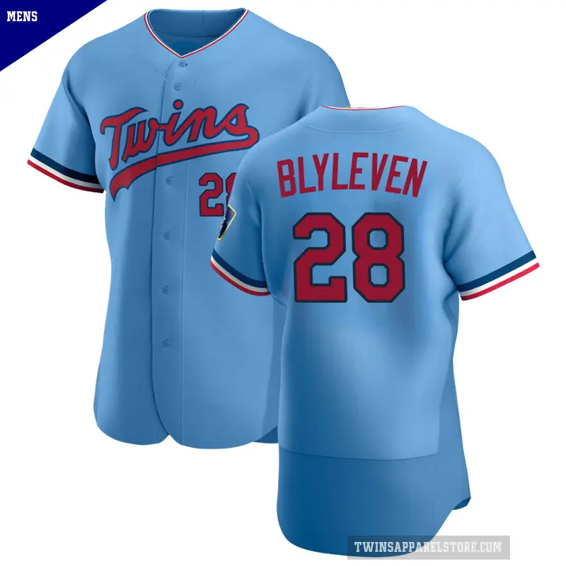 Men's No.28 Bert Blyleven Minnesota Twins Light Blue Authentic Alternate Jersey