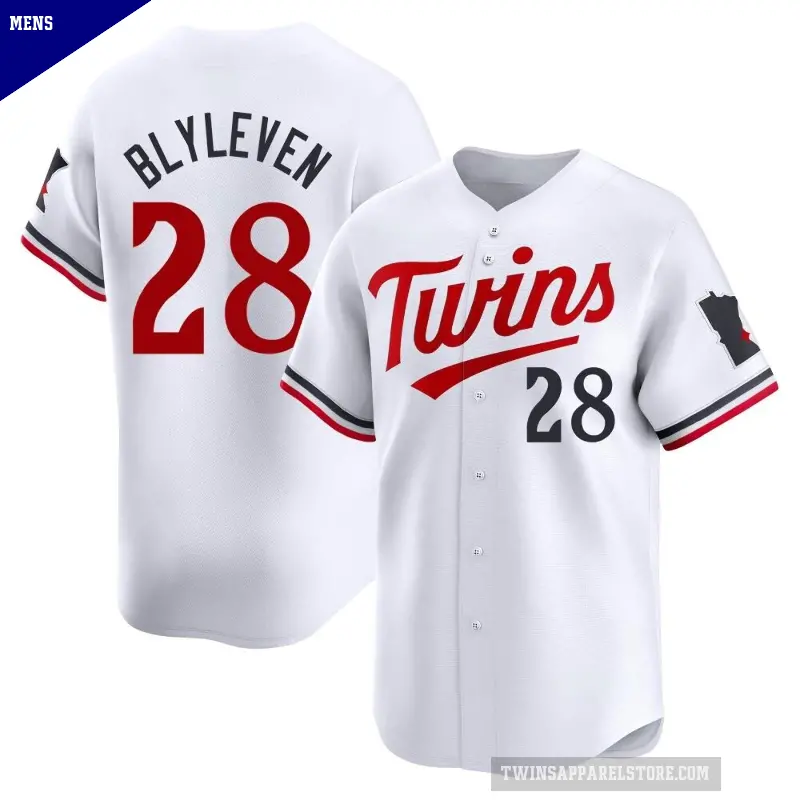 Men's No.28 Bert Blyleven Minnesota Twins White Limited Home Jersey