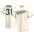 Men's No.31 Jonah Bride Minnesota Twins Cream Replica Alternate Jersey