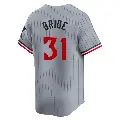 Men's No.31 Jonah Bride Minnesota Twins Gray Limited Road Jersey