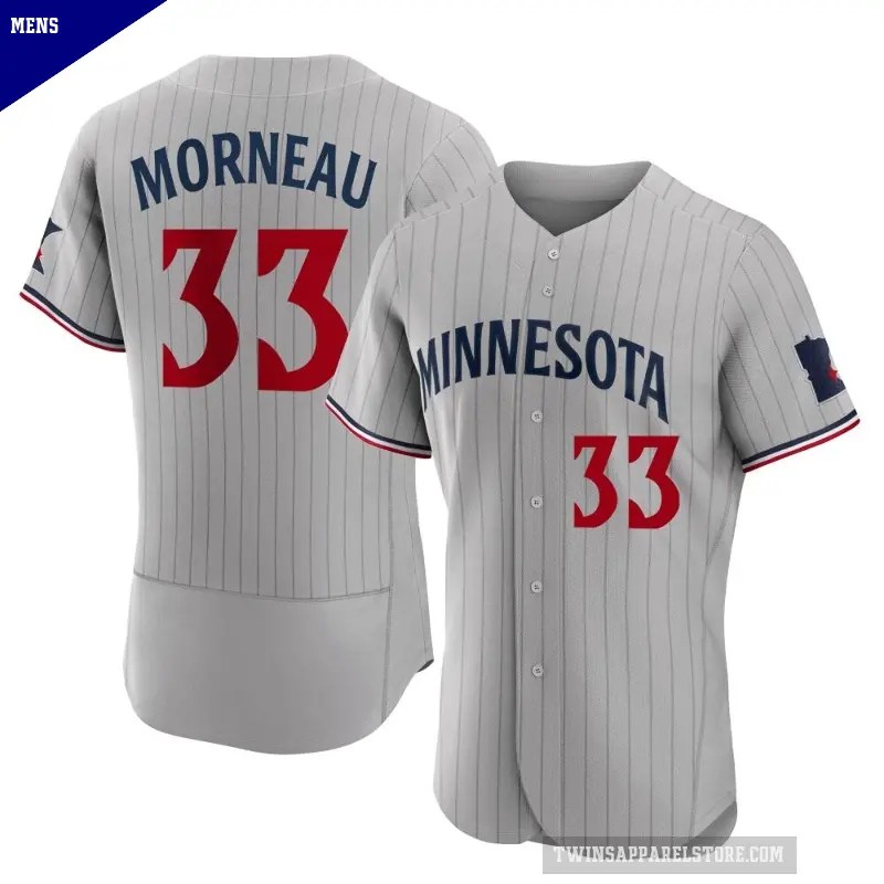 Men's No.33 Justin Morneau Minnesota Twins Gray Authentic Road Jersey