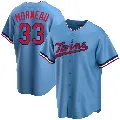 Men's No.33 Justin Morneau Minnesota Twins Light Blue Replica Alternate Jersey