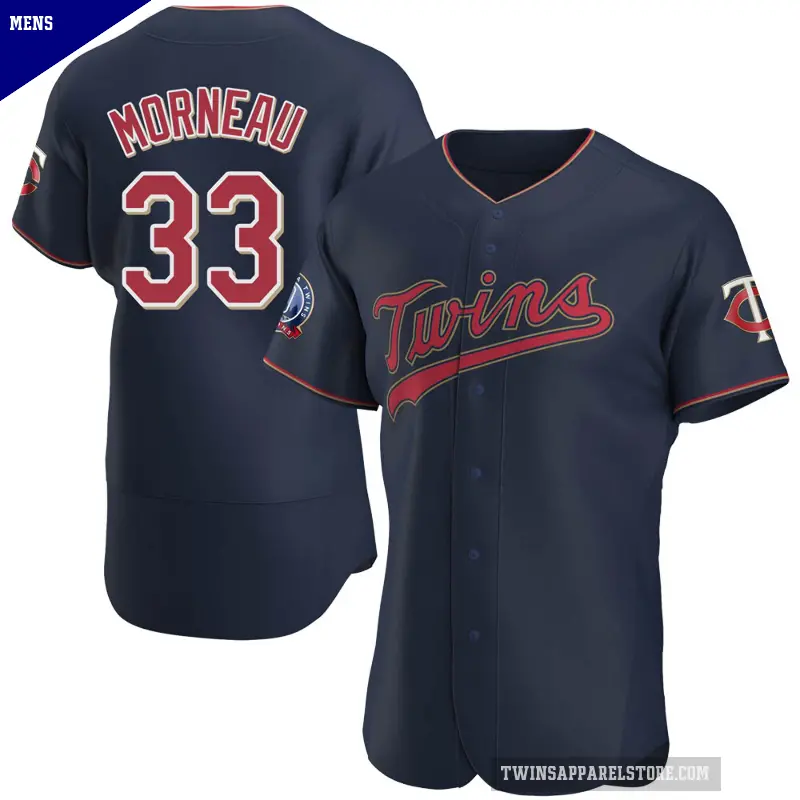 Men's No.33 Justin Morneau Minnesota Twins Navy Authentic Alternate 60th Season Team Jersey