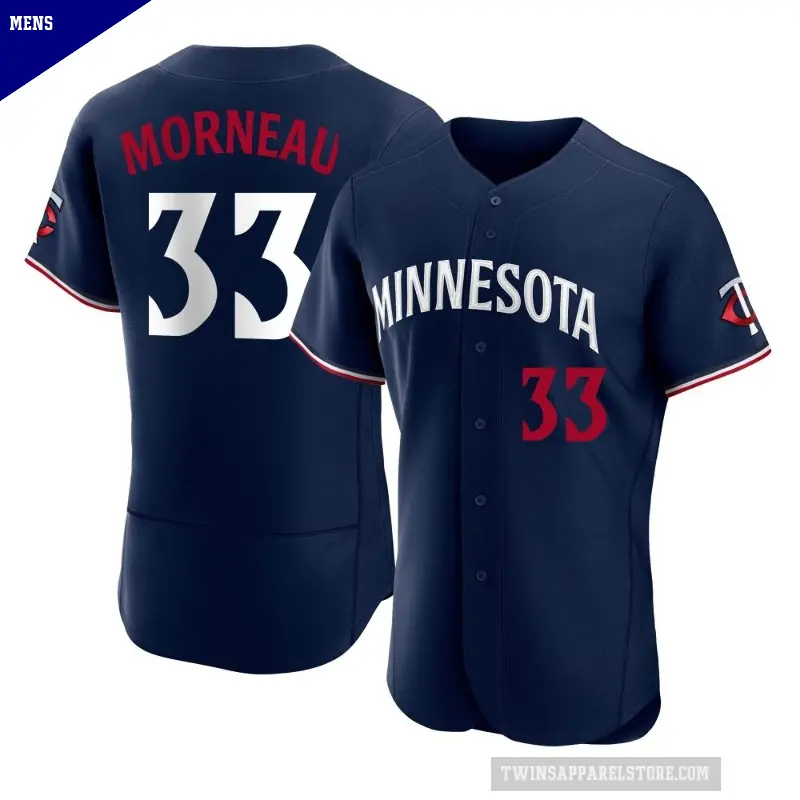 Men's No.33 Justin Morneau Minnesota Twins Navy Authentic Alternate Jersey