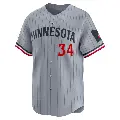 Men's No.34 Kirby Puckett Minnesota Twins Gray Limited Road Jersey