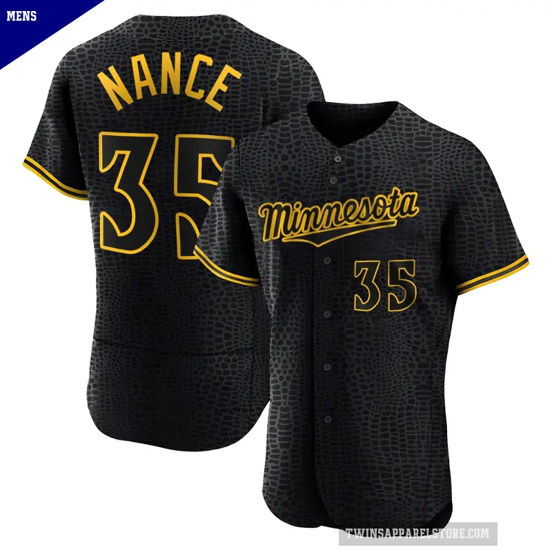 Men's No.35 Tommy Nance Minnesota Twins Black Authentic Snake Skin City Jersey