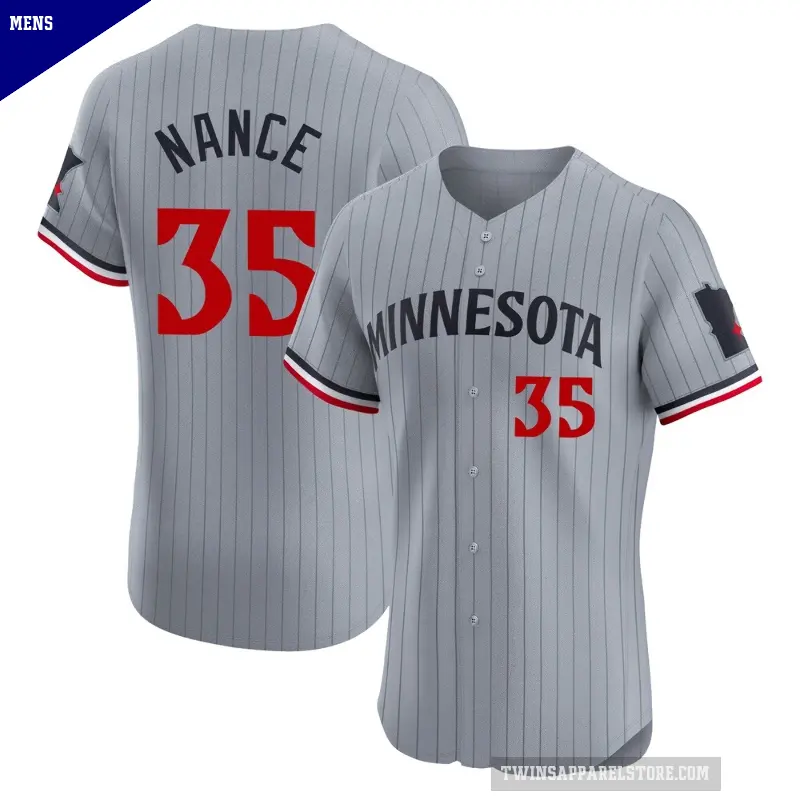 Men's No.35 Tommy Nance Minnesota Twins Gray Elite Road Jersey
