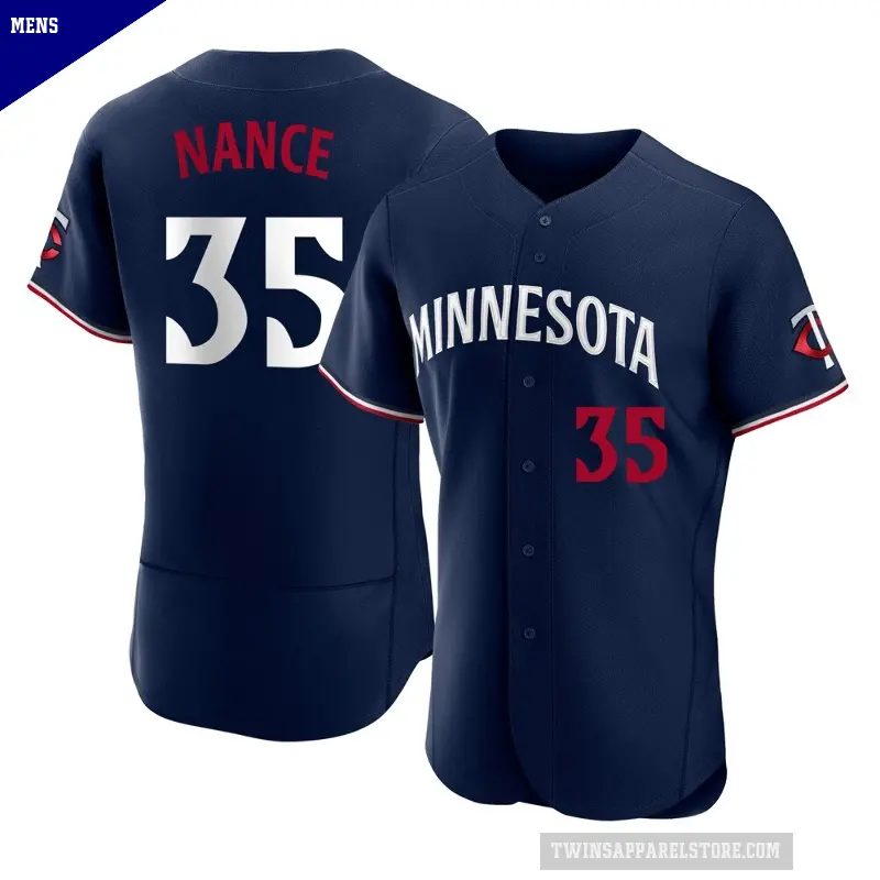 Men's No.35 Tommy Nance Minnesota Twins Navy Authentic Alternate Jersey