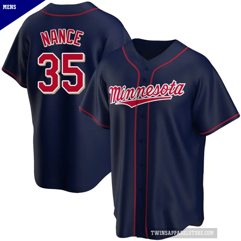Men's No.35 Tommy Nance Minnesota Twins Navy Replica Alternate Team Jersey