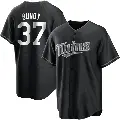 Men's No.37 Dylan Bundy Minnesota Twins Black/White Replica Jersey
