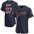 Men's No.37 Dylan Bundy Minnesota Twins Navy Authentic Alternate 60th Season Team Jersey