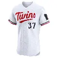 Men's No.37 Louis Varland Minnesota Twins White Elite Home Jersey