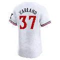 Men's No.37 Louis Varland Minnesota Twins White Elite Home Jersey