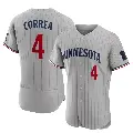 Men's No.4 Carlos Correa Minnesota Twins Gray Authentic Road Jersey