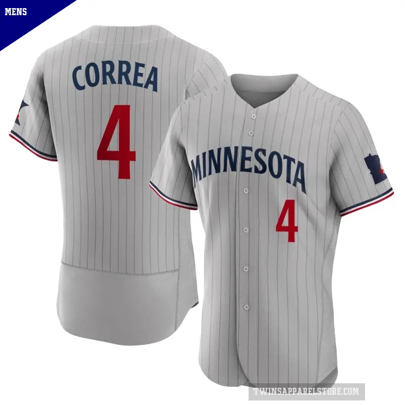 Men's No.4 Carlos Correa Minnesota Twins Gray Authentic Road Jersey