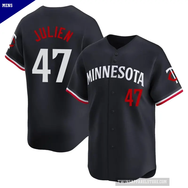 Men's No.47 Edouard Julien Minnesota Twins Navy Limited Alternate Jersey
