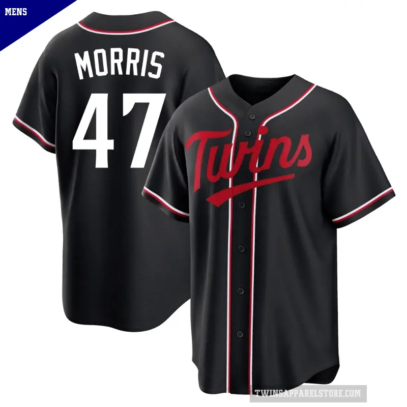 Men's No.47 Jack Morris Minnesota Twins Black Replica Fashion Out Jersey