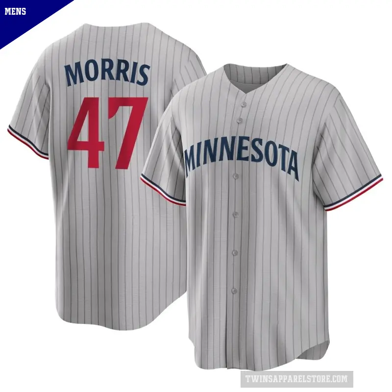 Men's No.47 Jack Morris Minnesota Twins Gray Replica Road Jersey
