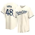 Men's No.48 Justin Topa Minnesota Twins Cream Replica Alternate Jersey