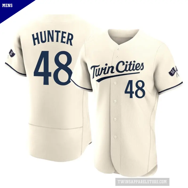 Men's No.48 Torii Hunter Minnesota Twins Cream Authentic Alternate 2023 Jersey