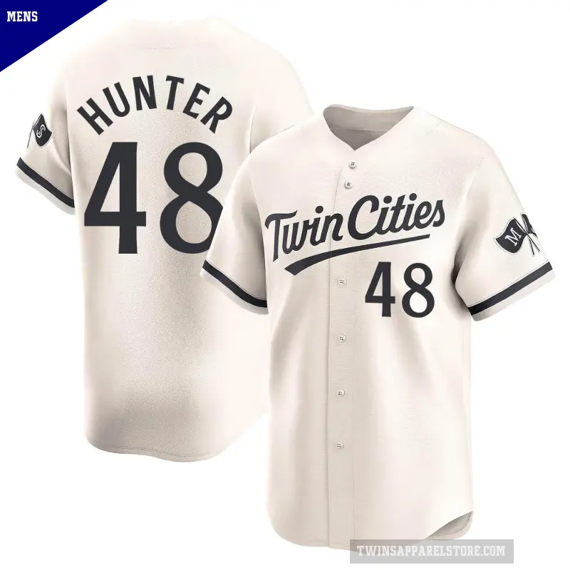 Men's No.48 Torii Hunter Minnesota Twins Cream Limited Alternate Jersey