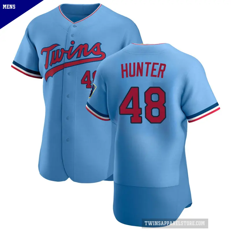Men's No.48 Torii Hunter Minnesota Twins Light Blue Authentic Alternate Jersey