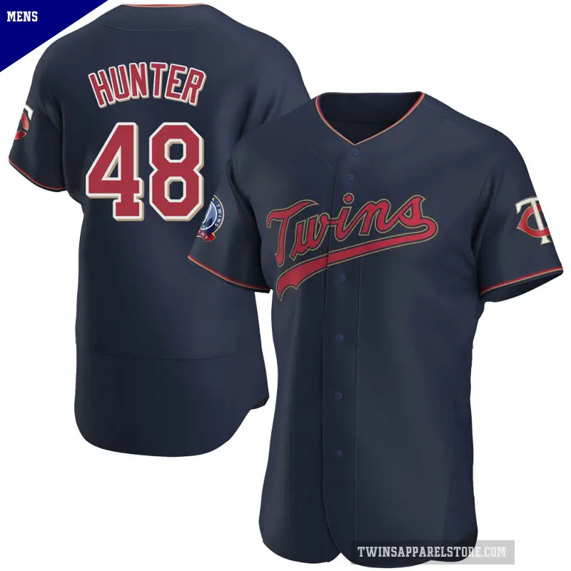 Men's No.48 Torii Hunter Minnesota Twins Navy Authentic Alternate 60th Season Team Jersey