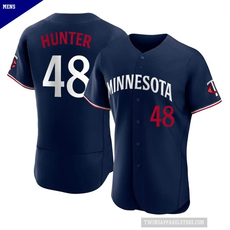 Men's No.48 Torii Hunter Minnesota Twins Navy Authentic Alternate Jersey