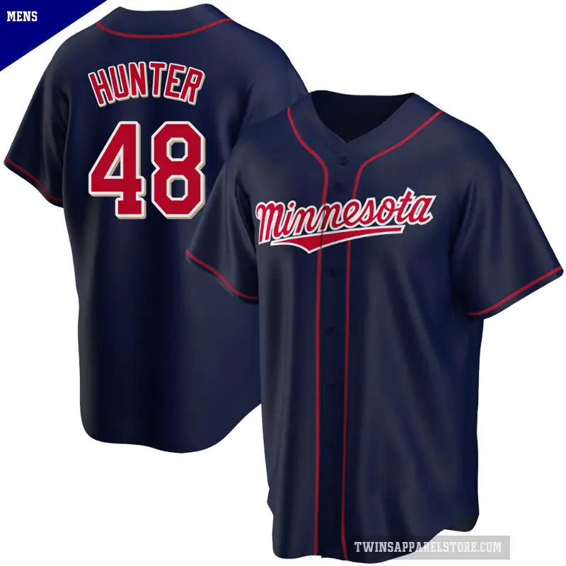 Men's No.48 Torii Hunter Minnesota Twins Navy Replica Alternate Team Jersey