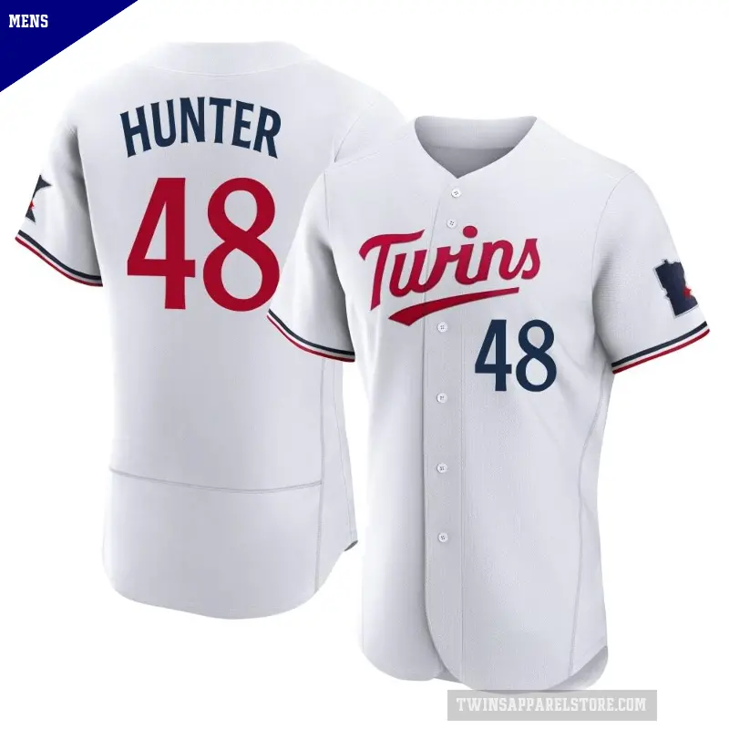 Men's No.48 Torii Hunter Minnesota Twins White Authentic Home Jersey