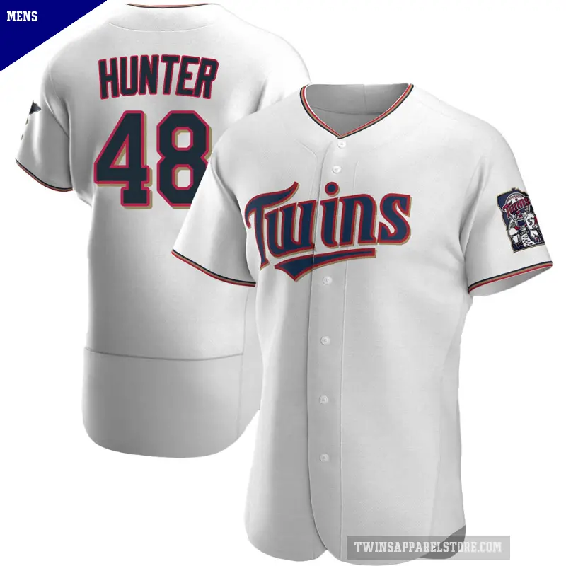 Men's No.48 Torii Hunter Minnesota Twins White Authentic Home Jersey