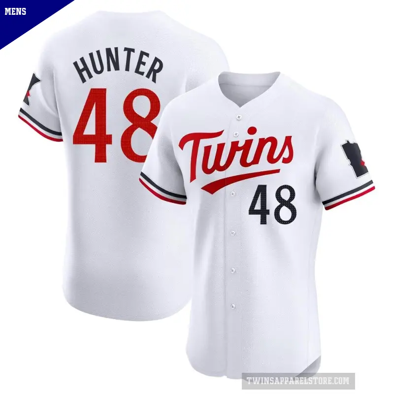 Men's No.48 Torii Hunter Minnesota Twins White Elite Home Jersey