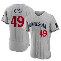 Men's No.49 Pablo Lopez Minnesota Twins Gray Authentic Road Jersey