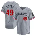 Men's No.49 Pablo Lopez Minnesota Twins Gray Limited Road Jersey