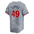 Men's No.49 Pablo Lopez Minnesota Twins Gray Limited Road Jersey