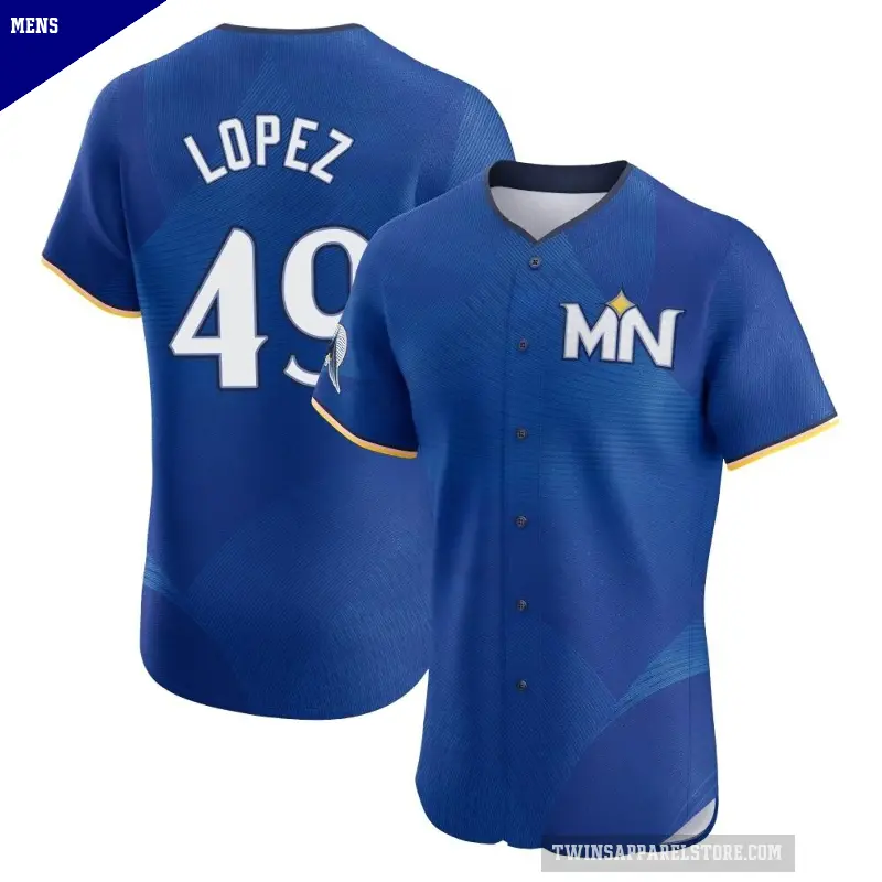 Men's No.49 Pablo Lopez Minnesota Twins Royal Elite 2024 City Connect Jersey