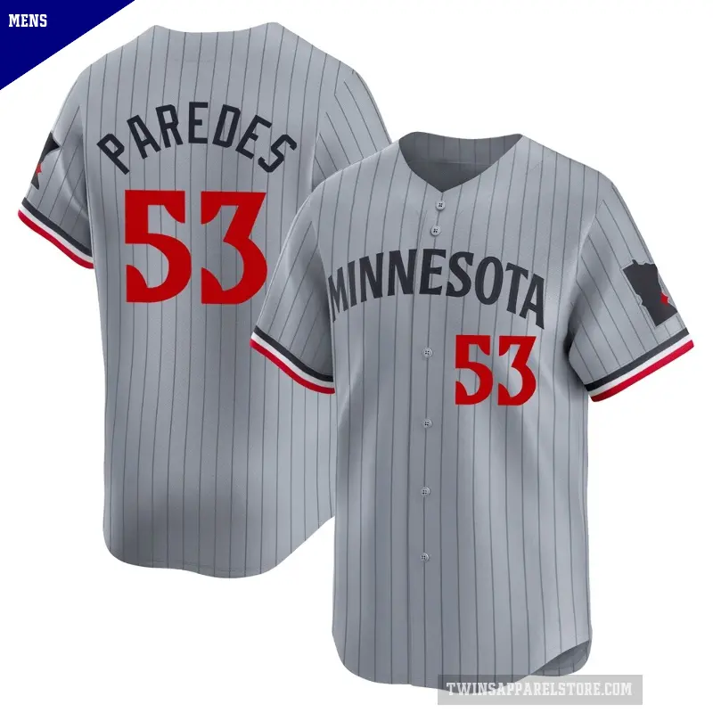 Men's No.53 Mike Paredes Minnesota Twins Gray Limited Road Jersey