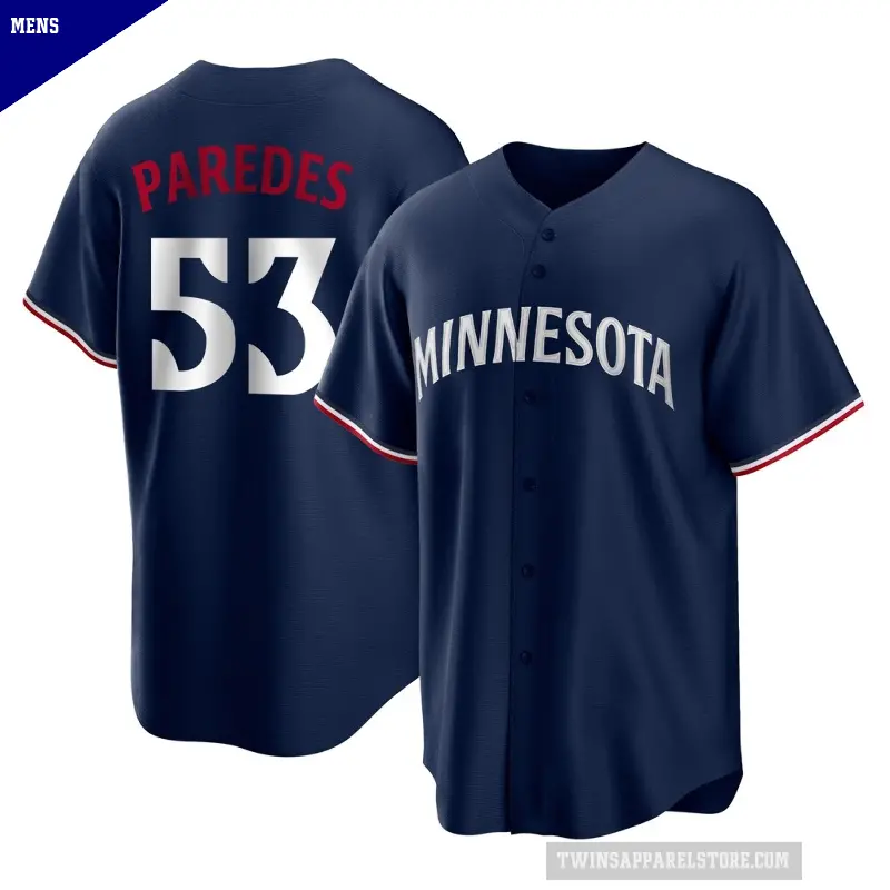 Men's No.53 Mike Paredes Minnesota Twins Navy Replica Alternate Jersey