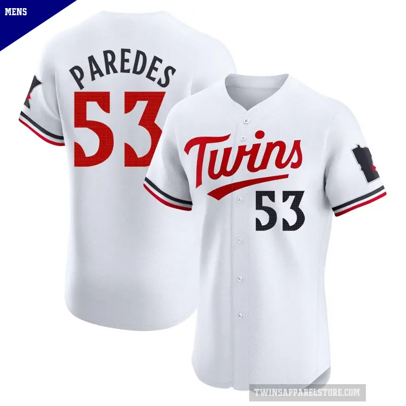 Men's No.53 Mike Paredes Minnesota Twins White Elite Home Jersey