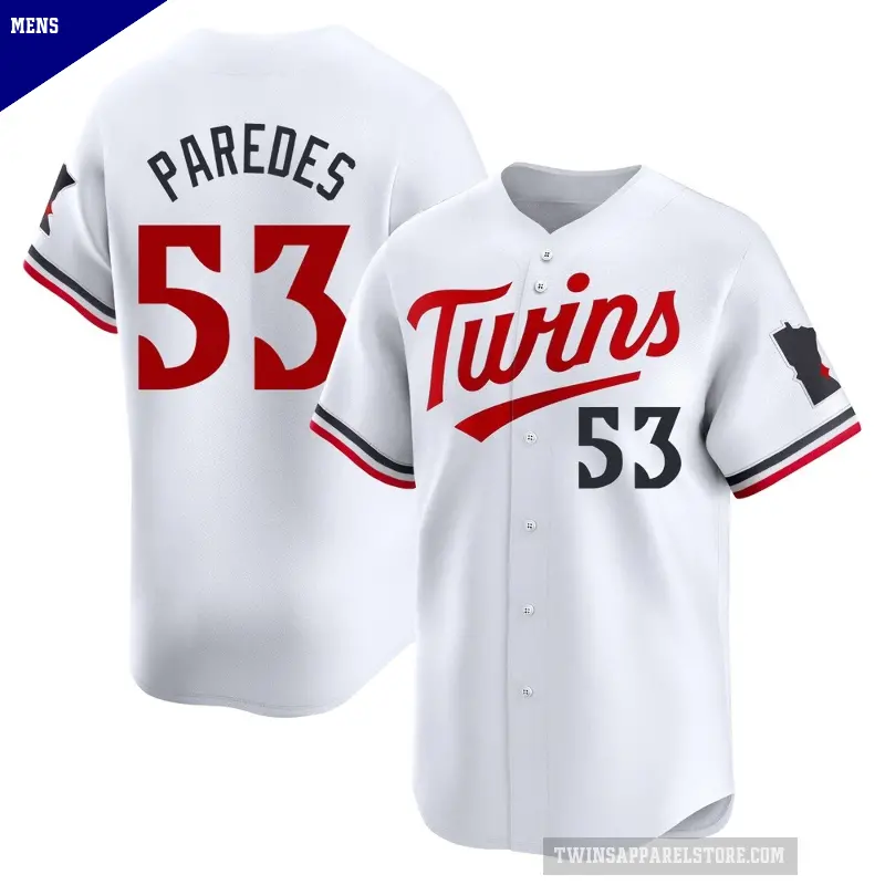 Men's No.53 Mike Paredes Minnesota Twins White Limited Home Jersey