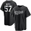 Men's No.57 Zack Weiss Minnesota Twins Black/White Replica Jersey