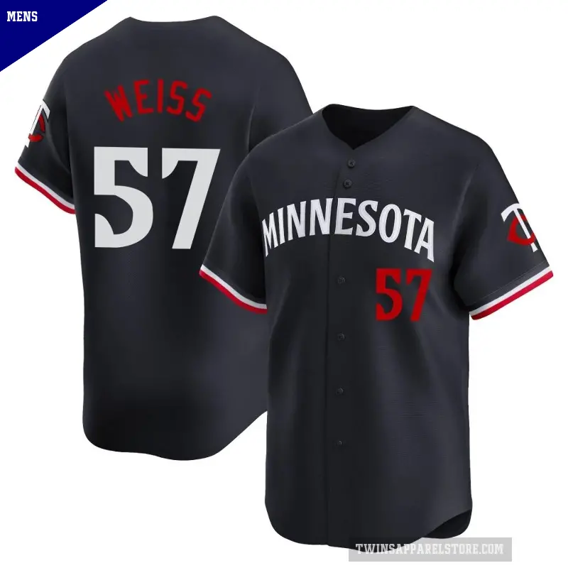 Men's No.57 Zack Weiss Minnesota Twins Navy Limited Alternate Jersey
