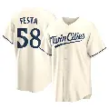 Men's No.58 David Festa Minnesota Twins Cream Replica Alternate Jersey