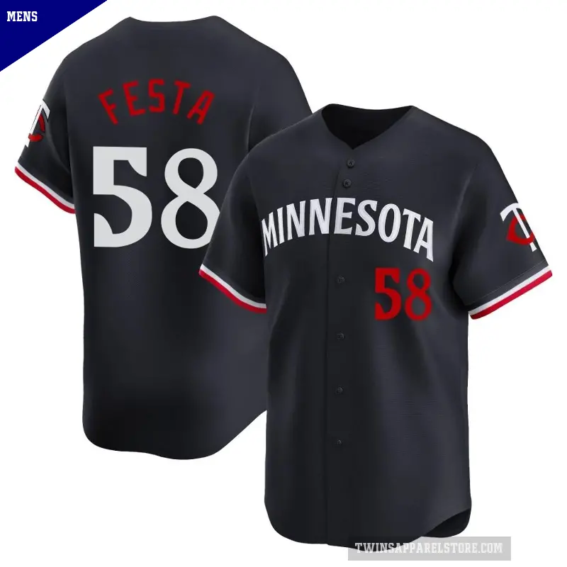 Men's No.58 David Festa Minnesota Twins Navy Limited Alternate Jersey