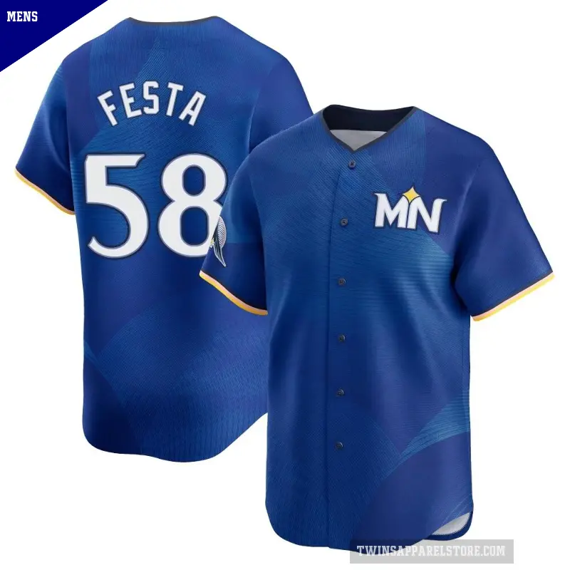 Men's No.58 David Festa Minnesota Twins Royal Limited 2024 City Connect Jersey