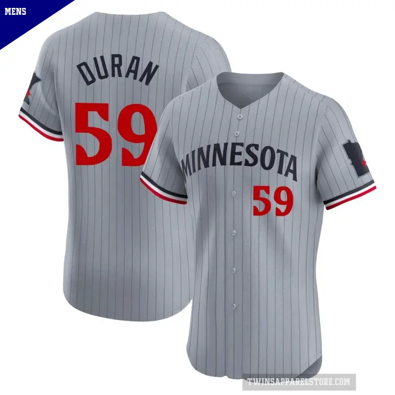 Men's No.59 Jhoan Duran Minnesota Twins Gray Elite Road Jersey